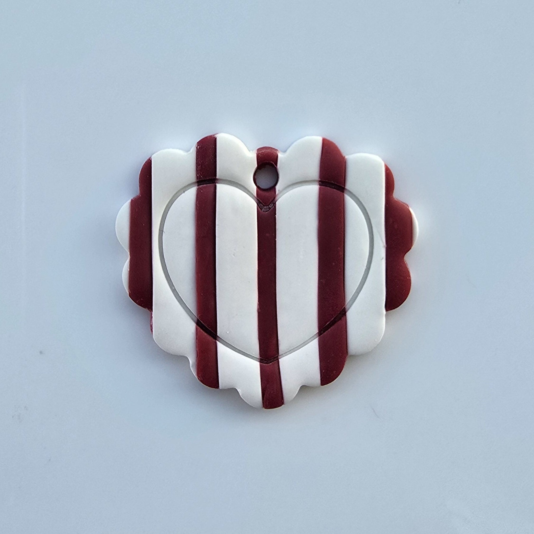 Scalloped Striped Heart
