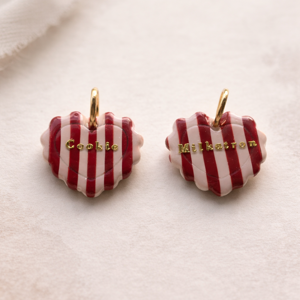 Scalloped Striped Heart